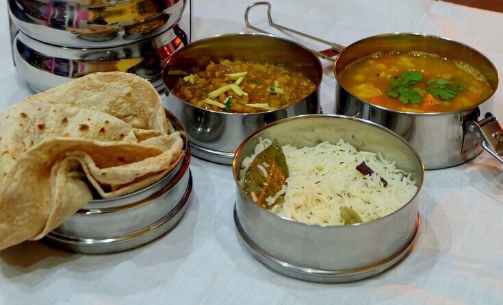 Home-cooked tiffin meals